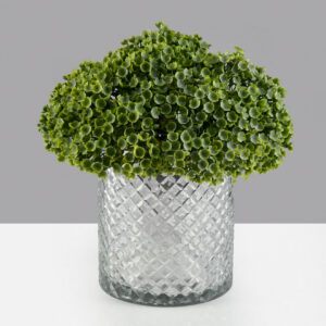 6in Tall Diamond Cut Glass Cylinder