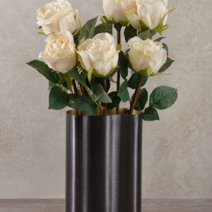 8in Tall Black Cobra Brushed Stainless Steel Vase