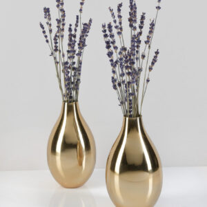 6in Tall Gold Metal Vase Set of 2
