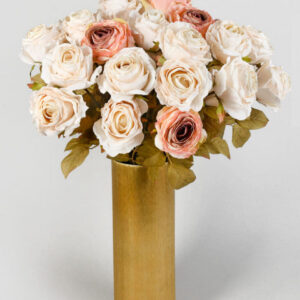 14in Tall Gold Aluminum Cylinder Vase