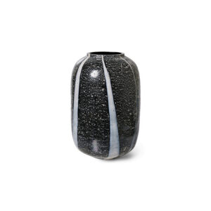 Monochrome Abstract Glass Centerpiece Vase