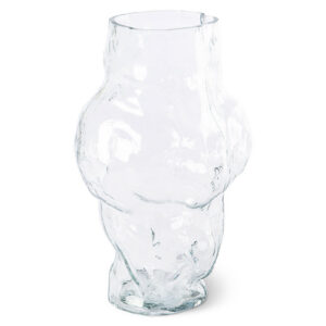 Tall Clear Cloud Glass Sculptural Vase