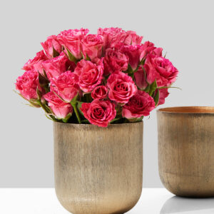 4in Tall Gold Aluminum Vase Set of 2