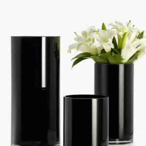 Black Glass Cylinder Vases