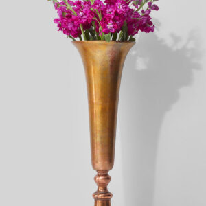 21.5in Old Copper Aluminum Trumpet Vase